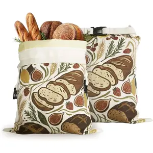 Bread Bags for Homemade Bread – 2 Packs XL Beeswax Bread Bags, 2026 Reusable Bread Bag with Sealing Zipper, Organic Cotton Natural Beeswax, Keeps Fresh, Homesteading Essentials, 13x17 Inches