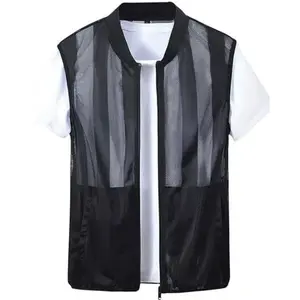Men's Summer Casual Lightweight Breathable Mesh Cycling Travel Zip Vest for Outdoor Activities Comfortable & Versatile