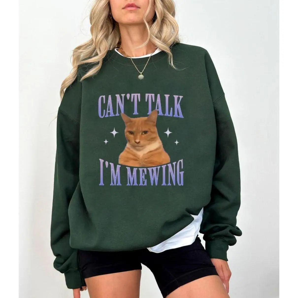 Can't Talk I'm Mewing shirt, Funny Meme T-Shirt, funny cat tee, gift for men, women, Graphic Shirt, Fun and Expressive, Full Size