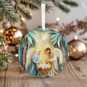 Christmas Ornament, Scene Christmas Ornamen, Jesus Birth Ornament, Holy Family Decor, Religious Christmas Decorations