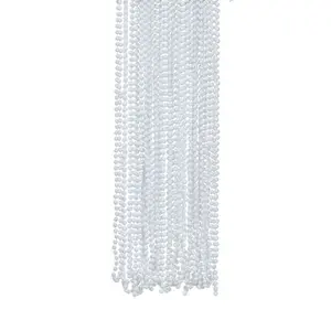 33" Bulk 48 Pc. White Glossy Plastic Bead Necklaces