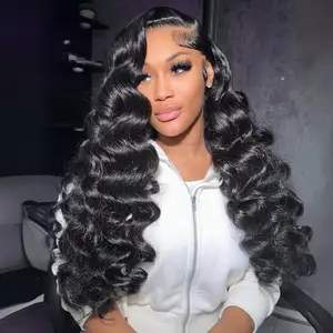 UNice Gluless Loose Deep Wave Wig Pre Everything 13x4 HD Lace Frontal Human Hair Wigs with Natural Hairline Beginners Friendly Summervibes