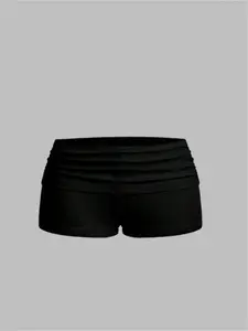 Daily casual style versatile hip-packing women's shorts Casual Drawstring Shorts