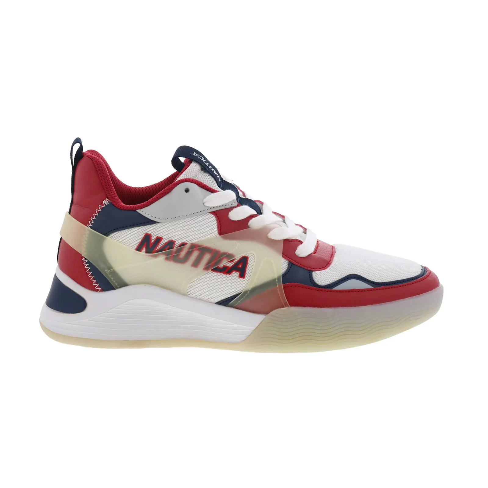 Nautica Arkan CV1762 Mens White Synthetic Lace Up Lifestyle Sneakers Shoes