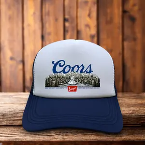 Coors Banquet Mens Trucker Hat Navy Snapback Colorado Brewery Beer Baseball Cap