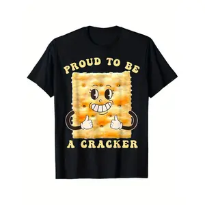 Cotton Proud to Be a Cracker Funny Snack Themed Apparel T-Shirt, 100% Cotton