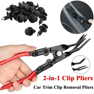 Clip Removal Pliers Set, Easily Remove Damaged Decorative Clips and Fasteners, Panel Clip Pliers, Nylon Rivets Included