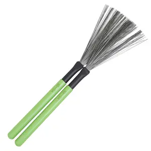 Drum Brush, 2 Pairs Metallic Wire Drum Brush with Wooden Handle, Music Accessories for Various Drum, Percussion Instrument Accessories
