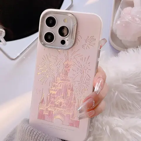 Cute Castle & Firework Pattern Phone Case, Casing, Anti-fall Mobile Phone Case, Shockproof Protective Cover Phone Cases for iPhone 16 15 13 14 12 Pro Max