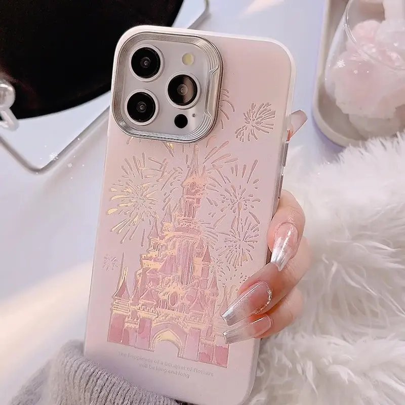 Cute Castle & Firework Pattern Phone Case, Casing, Anti-fall Mobile Phone Case, Shockproof Protective Cover Phone Cases for iPhone 16 15 13 14 12 Pro Max