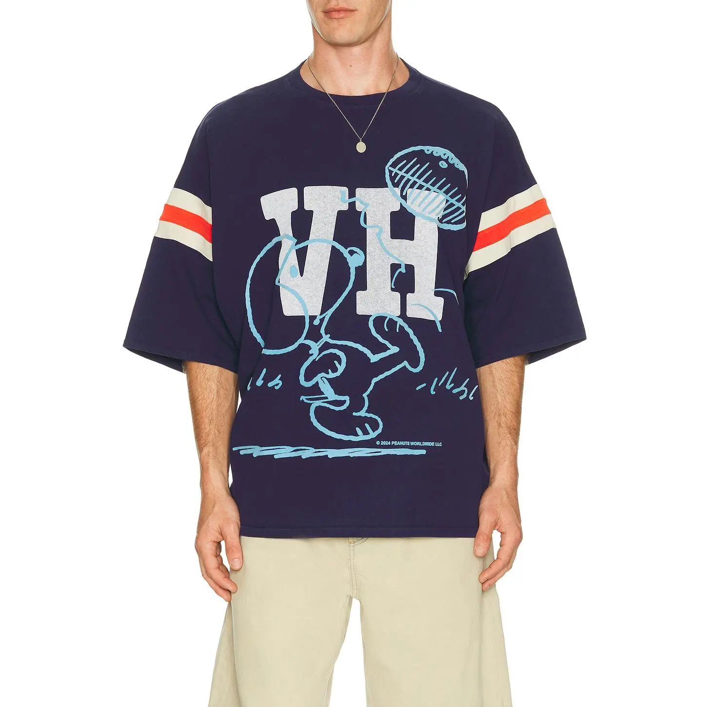 Vintage Heavy x Peanuts Snoopy Football Jersey in Blue
