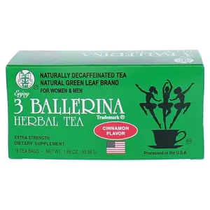 3 Ballerina Tea Dieters Drink Extra Strength – Cinnamon Flavor – 18 Tea Bags, Naturally Decaffeinated Herbal Detox Tea
