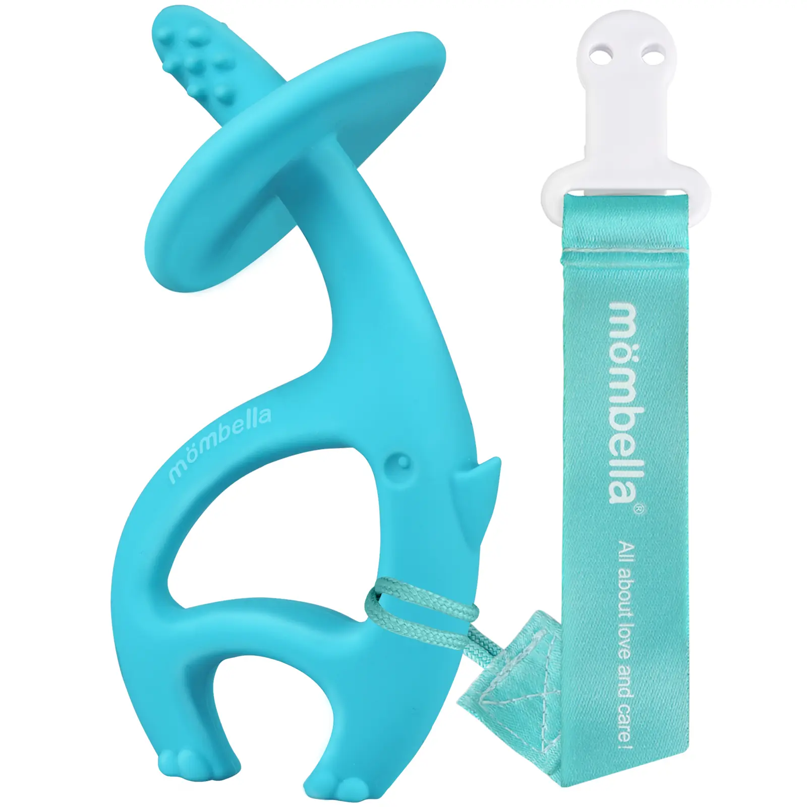 Mombella Dancing Elephant Teether Toy  Baby Mouth Toy Teething Relief Set Pacifier