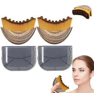 2 PCS Lymphatic Contour Face Brush, Contour Face Brush for Lymphatic Drainage,Ergonomically Designed to Fit The Skin Precisely,Improves Skin Glow & Absorption