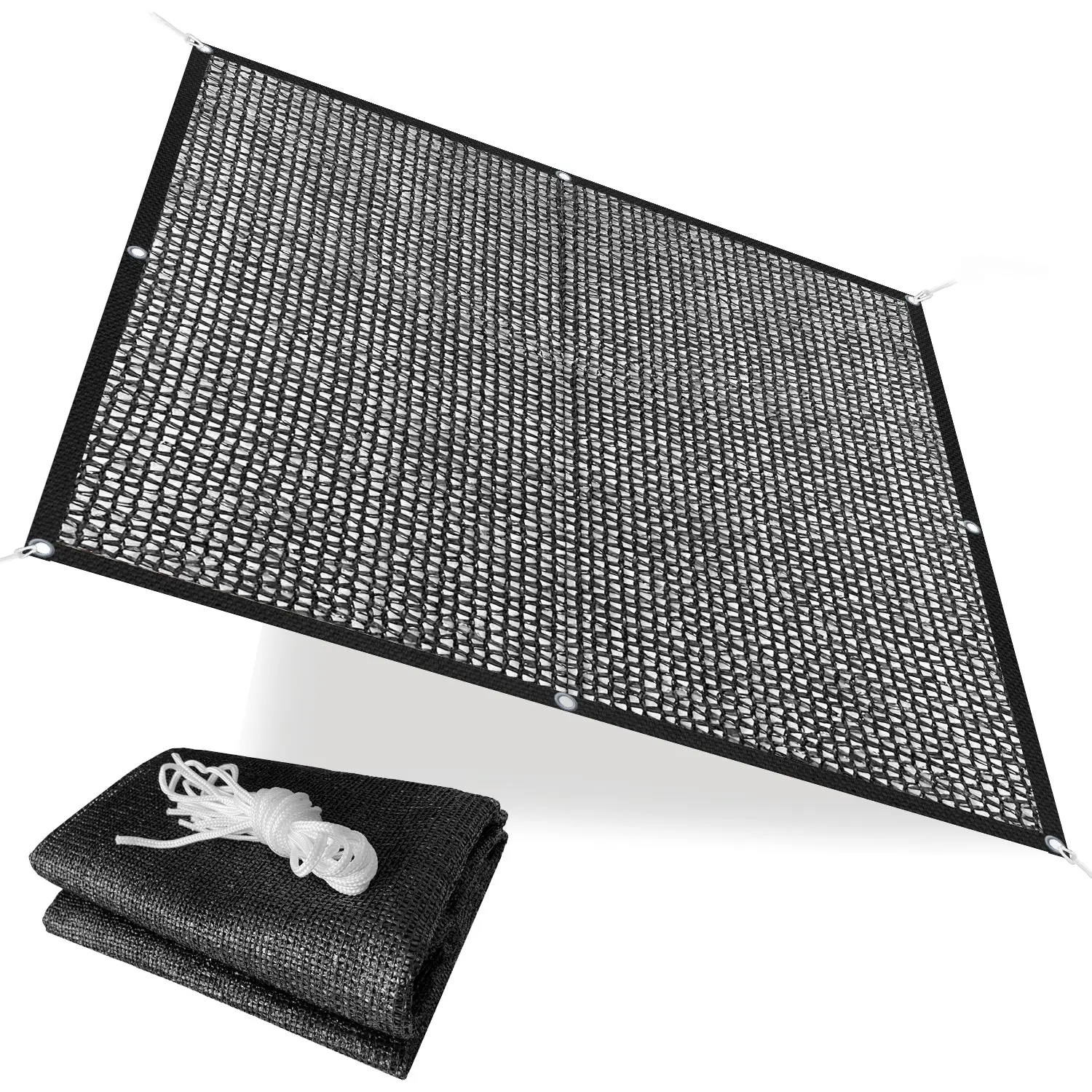Garden Net with 40% UV Block Outdoor Shade Cloth with Grommets – Black Sunshade Canopy