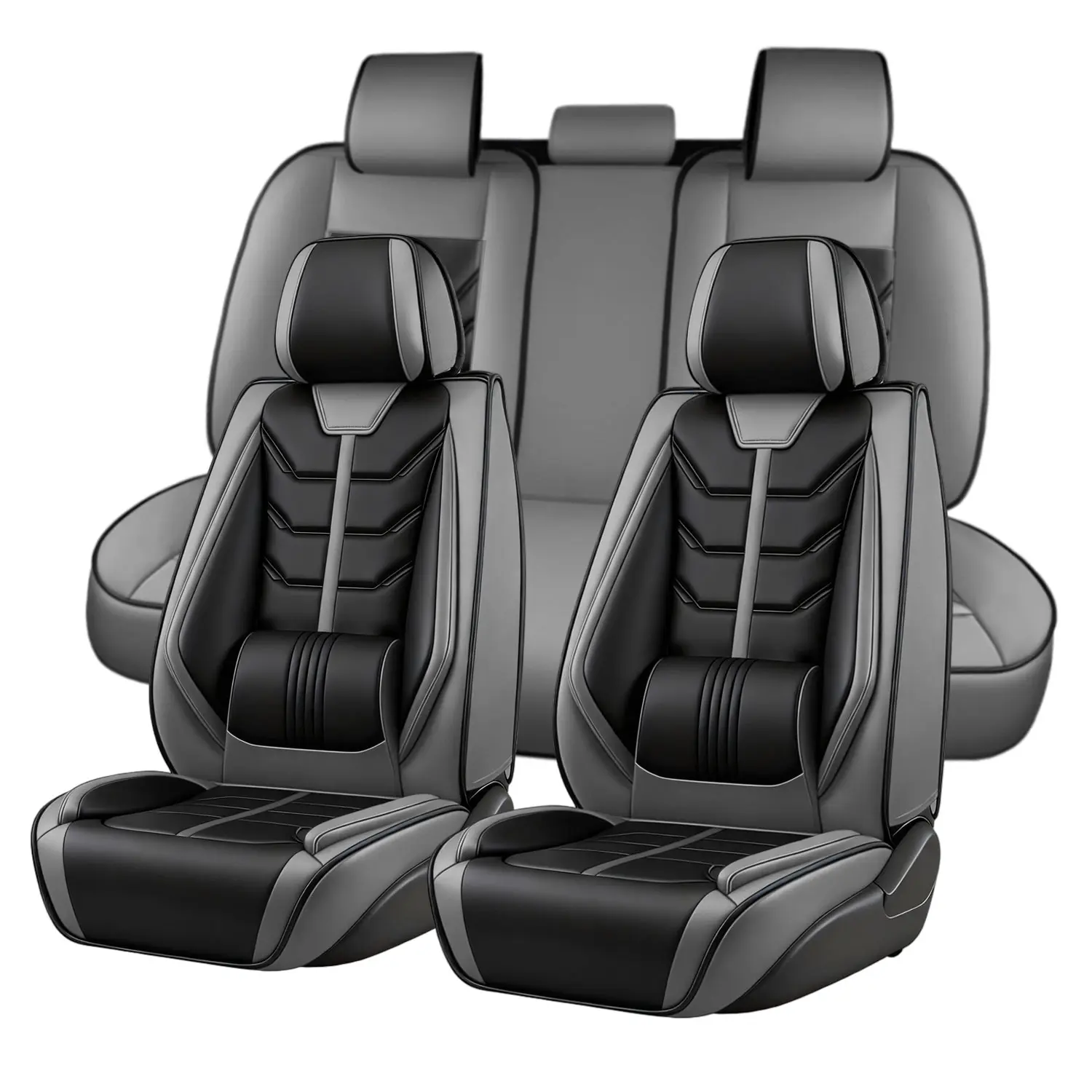 Fit For Nissan Frontier/ Toyota Tacoma Waterproof Luxury Car Seat Protector Seat Cover,Car Seat Cushion Full Set for 5-Seats,Front Seat Full Coverage,Universal Fit Nappa Leather Car Seat Covers