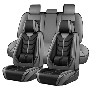 Fit For Nissan Frontier/ Toyota Tacoma Waterproof Luxury Car Seat Protector Seat Cover,Car Seat Cushion Full Set for 5-Seats,Front Seat Full Coverage,Universal Fit Nappa Leather Car Seat Covers