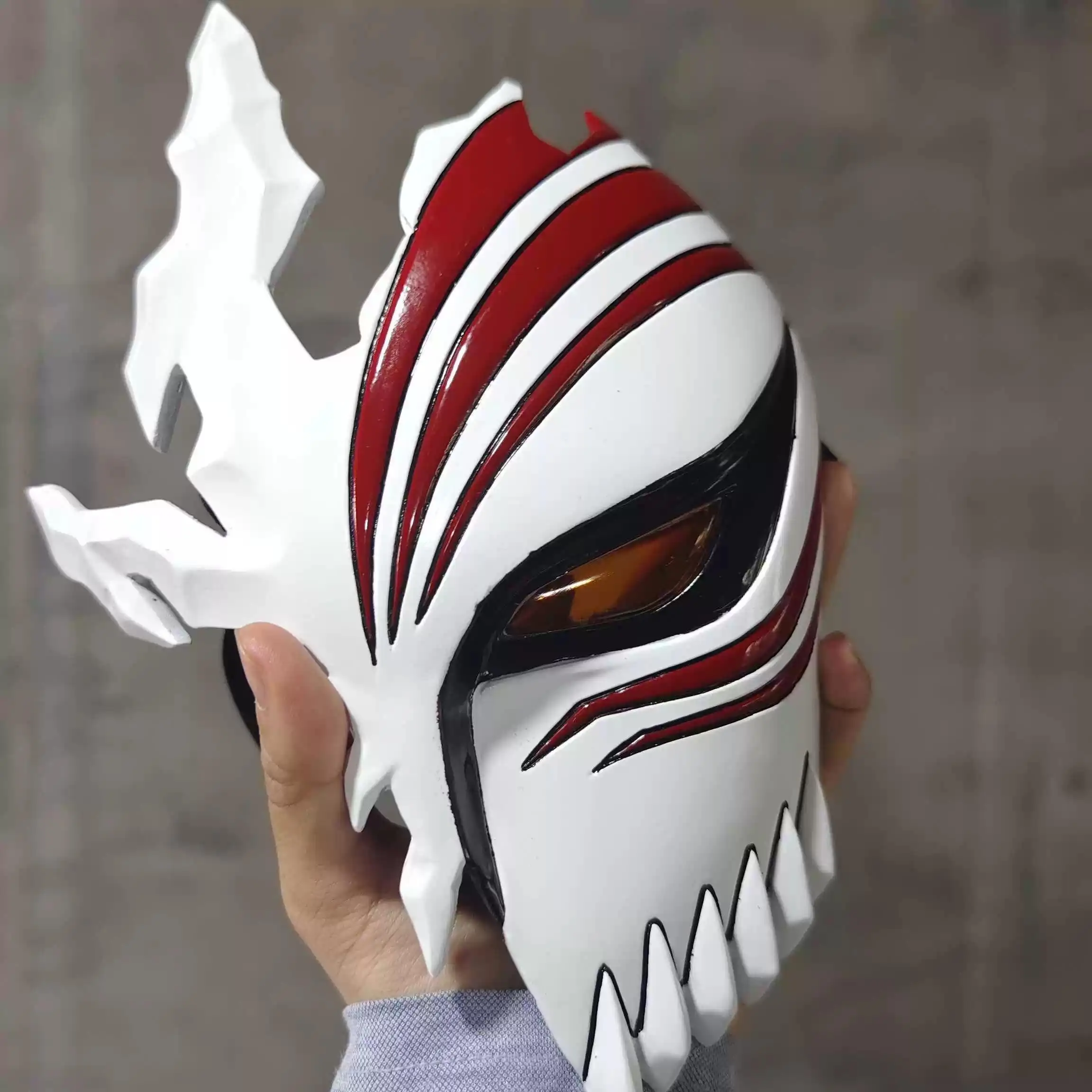 Bleach Ichigo Kurosaki Hollowfication Half-Face Mask - Lightweight Cosplay Prop Replica for Conventions, Halloween Photoshoots