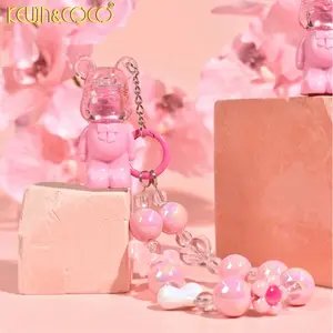 KELIN&COCO BEARY KISSES LIP GLOSS - PINK Glossy Lipstick with Bear-Shaped Keychain for Hydrated & Whimsical Lips