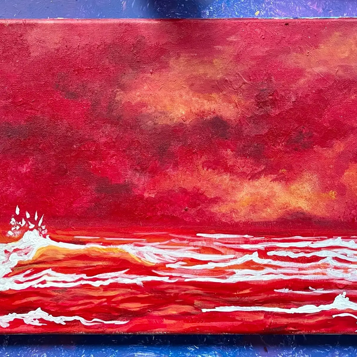 Red ocean painting