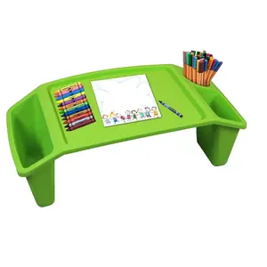 Basicwise QI003253G Kids Lap Desk Tray & Portable Activity Table, Green