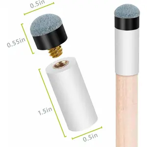 20pcs Screw-in Pool Cue Tips & Ferrules Set, No Glue Needed, Universal Fit for 12mm/13mm Cues, Leather Tip with Plastic Ferrule for Easy Replacement