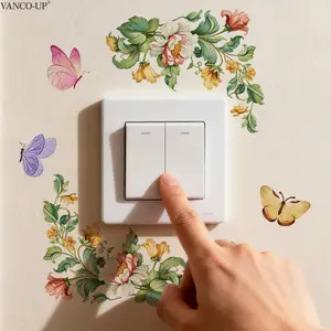 A (15*30cm) flower vine butterfly wall sticker for living room, entrance, and switch decoration and beautification, self-adhesive M20872-KR