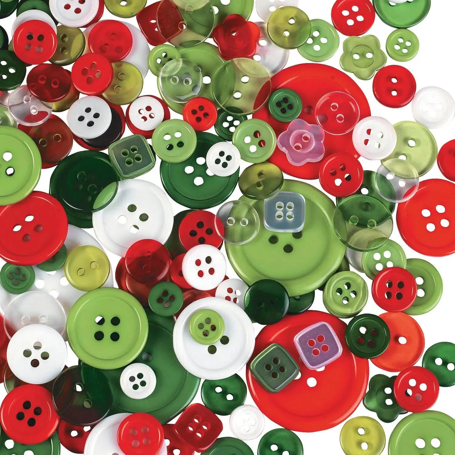 1/4" - 1 1/4" Bulk 800 Pc. Christmas Craft Multicolor Plastic Buttons