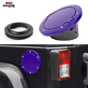 Compatible with 2007-2018 Jeep Wrangler JK JKU, Aluminum Alloy Fuel Filler Cover Gas Cap Gas Tank Door, Automotive Exterior Decor Protective Replacement Accessories