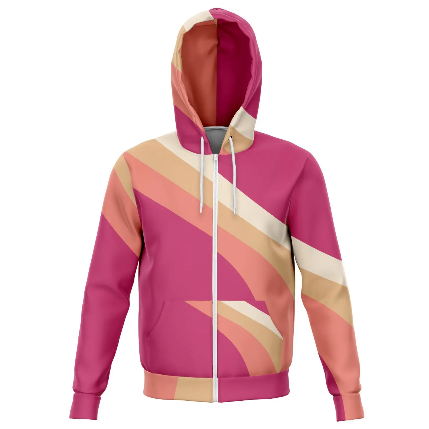 “TRIBE VIBE” Retro Fuschia Unisex Zip Hoodie