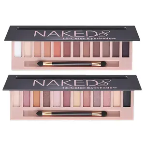 2 Pack  Makeup Nude Colors Eyeshadow Palette Natural Nude Matte Shimmer Glitter Pigment Eye Shadow Pallete Set Waterproof Smokey Professional Beauty Makeup Kit (2 PCS)