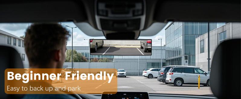 SINGARO Car Rear View Mirror  Anti-glare Panoramic Rear Mirrors Universal 11 Inch Convex Car Interior Clip on Extra Big Wide Angle Rearview Mirror Extender to Reduce Blind Spot for Car SUV Trucks