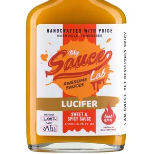 My Sauce Lab Lucifer Mango Habanero Sauce Topping Sauce Dressing Sauce Marinade Cooking Sauce Flavorful Hot Sauce Low Sugar Low Fat Natural Dairy Free Gluten Free Bottle Pack