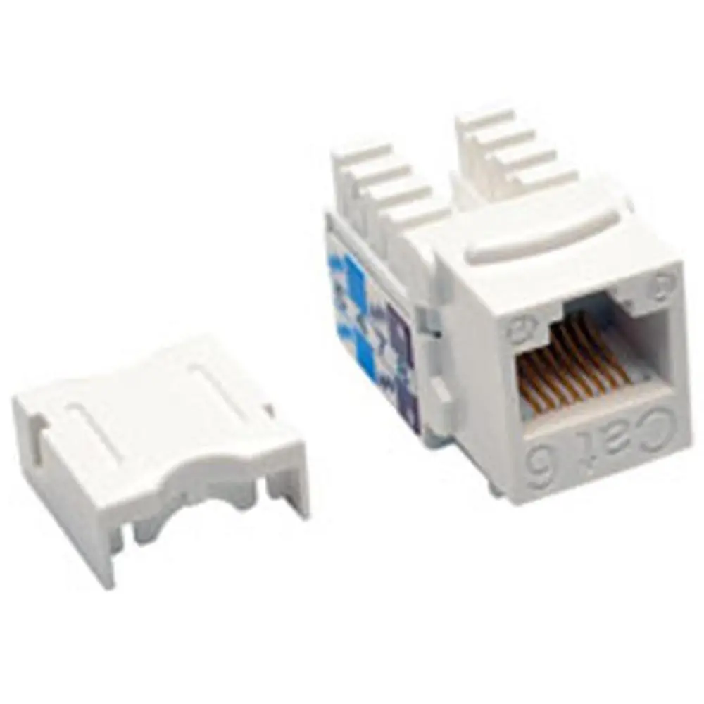Eaton Cat6/Cat5e 110 Style Punch Down Keystone Jack- White, 25-Pack, TAA