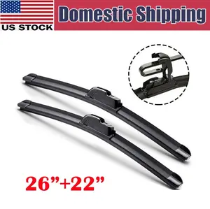 Front Windshield Wiper Blades Set of 2 - All-Season, 26-in and 22-in, Left and Right Car Replacement Wipers, 22 Inches, Windshield Wipers