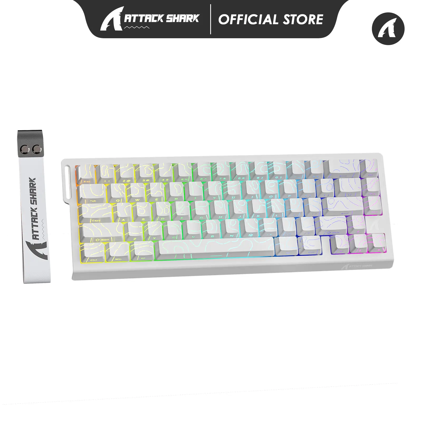 ATTACK SHARK X68 HE Rapid Trigger Mechanical Gaming Keyboard 60% Wired TKL with Adjustable Actuation,Hall Effect Magnetic Switch,8KHz Polling Rate,RGB Backlit,Top Mount for PC Mac Esport Gamer