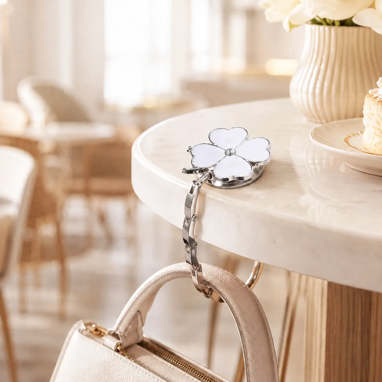 Foldable Handbag Hanger,Folding Purse Table Hook Holder,Foldable Purse Hook,Purse Holder Stand for Desks and Tables, Hangs Almost Anywhere