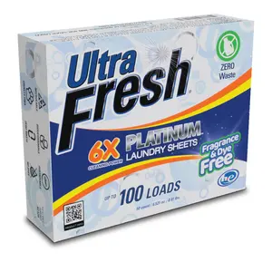 Ultra Fresh Platinum 6X Laundry Detergent Sheets with Fragrance and Dye Free