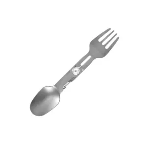 Titanium 2 in 1 Folding Fork and Spoon Set - Ultra-Lightweight Camping Spork for Backpacking, Hiking, Outdoor Adventures, and Survival Gear, Essential EDC Multi-Tool for Outdoor Enthusiasts