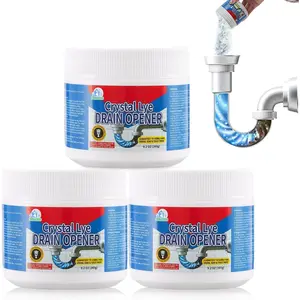 Drain Opener, 9.2oz Crystal Lye Sodium Hydroxide, Clog Remover for Sinks, Drains, Showers & Bathtubs, Duty Pipe Cleaner (3PCS)