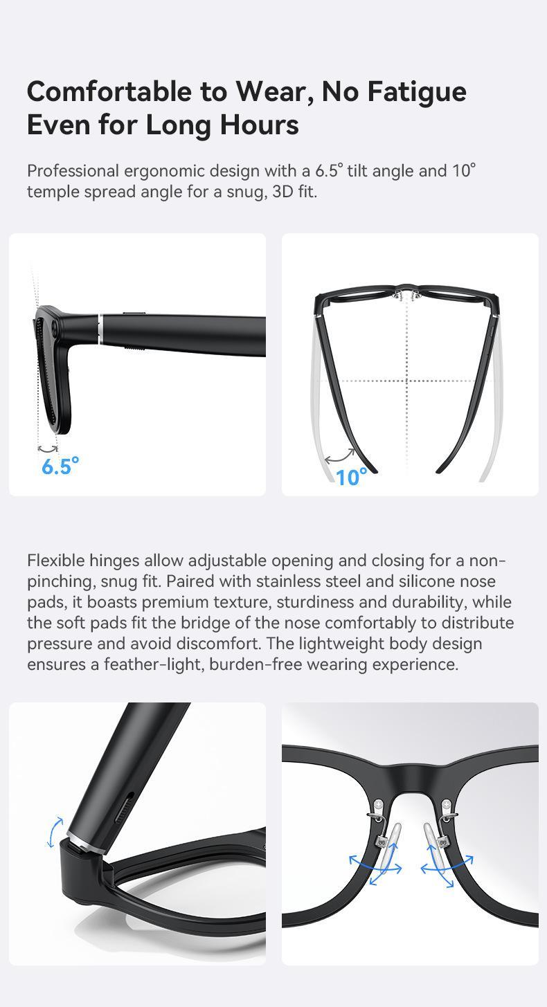 G1 AI Smart Glasses with Charging Case, 8MP HD Camera Glasses for Men Women, 1200P Video Recording, Open-Ear Bluetooth Glasses for Audio with AI Translation/Voice Control G1 AI Smart Glasses with Charging Case, 8MP HD Camera Glasses for Men Women, 1200P Video Recording, Open-Ear Bluetooth Glasses for Audio with AI Translation/Voice Control