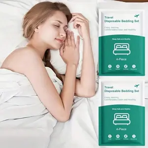 One-time purchase of a complete set of bedding (including quilt cover, bed sheet and pillowcase) for travel and portability (emergency travel kit for business trips, essential for home use)