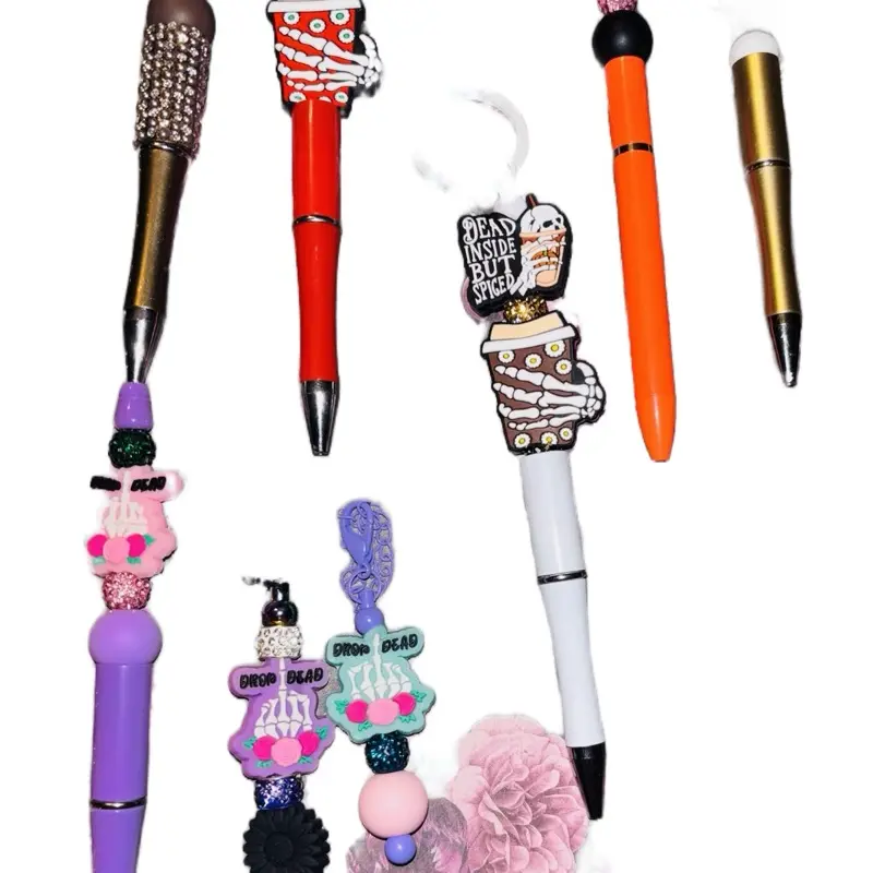 Silicone Beaded Pens - Unique Design with Colorful Beads and Creative Patterns for Writing Needs