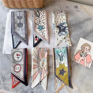 7-Piece Set Elegant French Tarot-Style Polyester Scarf, Vintage Woven Scarf, Multifunctional Accessories for Women and Girls