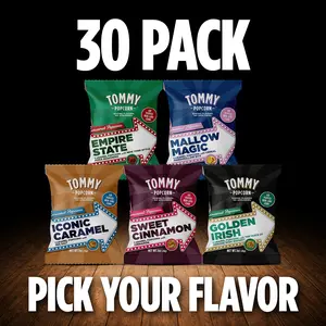 Tommy Popcorn Thirty Pack | Sweet Gourmet Popcorn | Viral Snack Gift
