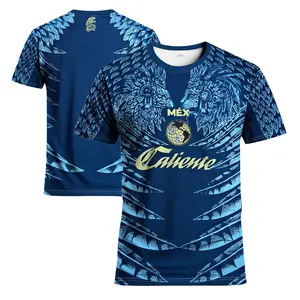 Men's sports shirts for the Copa América football tournament and men's shirts with Mexican letters, featuring Mayan civilization, Aztec creatures, suitable for football team matches, football training, and daily fitness, Soccer Jers