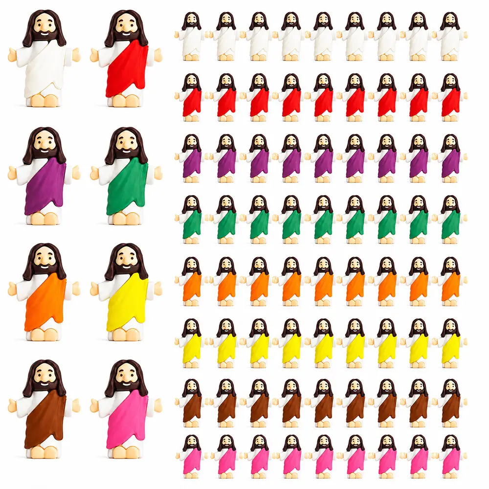 8-40Pcs Mini Jesus Figurines 1.4 Inch  Tiny Christian Figures, Cute Faith Toys, Bible Class Rewards, Easter Egg Fillers, Church Gifts, Sunday School Prizes, Religious Party Favors, Inspirational Pocket Blessing Gifts