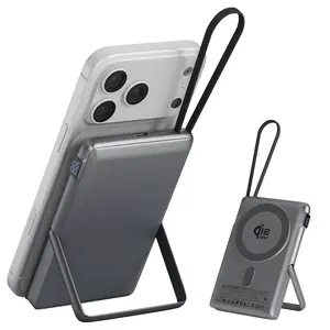 YWZ Wireless Power Bank QI2.2 25W Fast Charging, Portable 3-in-1 Wireless Charger with Foldable Stand, PD 30W Input/Output Charger with Cord for iPhone 17/16/15/14/13/12,  Samsung, Android