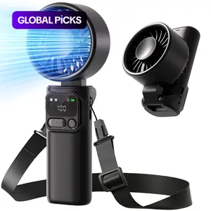 Portable Handheld Fan, Multifunctional Fan, Fan Rechargeable, 3600mAh, 90° Adjustable, 5 Speed Wind, Adjustable Speeds Fan, 3 IN 1 Hand Fans, Flashlight or SOS, Display Electricity in Real Time, USB Rechargeable Foldable Fan #GLOBAL PICKS