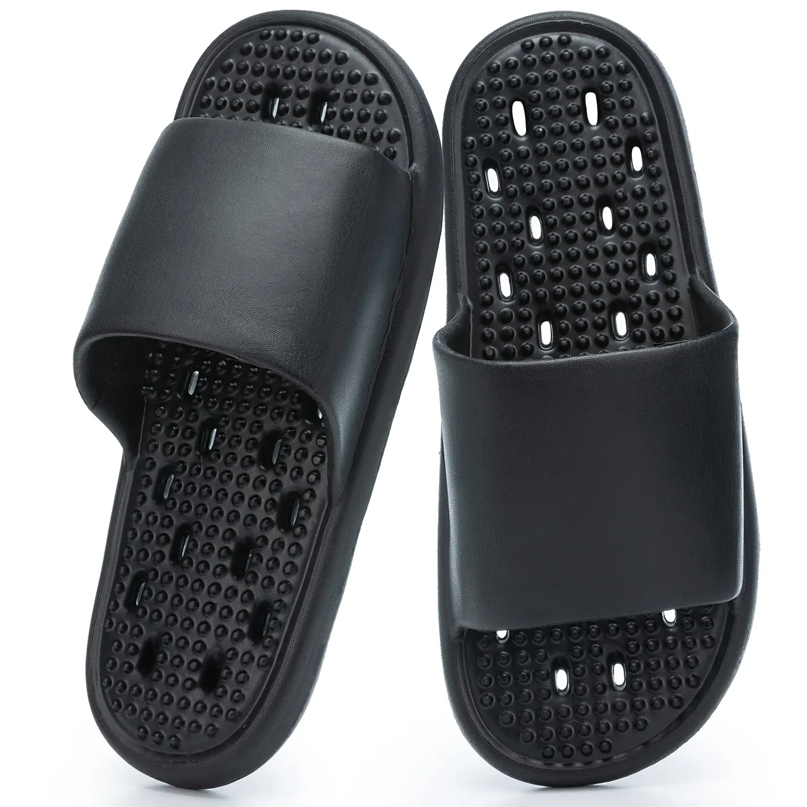 GOEWY Unisex Pool Slide Women's Home Slippers, Quick-Drying Non-Slip EVA Sandals, Lightweight Massage Footbed Footwear for Bathroom, Pool, Sliders Women's Home Slippers, Shoe, Soft, Slip On, All Seasons, Chic, Massage Dots, Soft Eva, Massage Particles